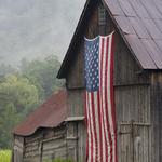 Stars and Stripes on a Vermont Barn, Route 107 (BH 323)